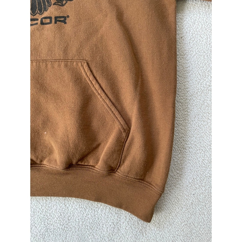 Jerzees Mens Small Hoodie Brown Nucor American Made Steel Graphic Pullover - Picture 12 of 16